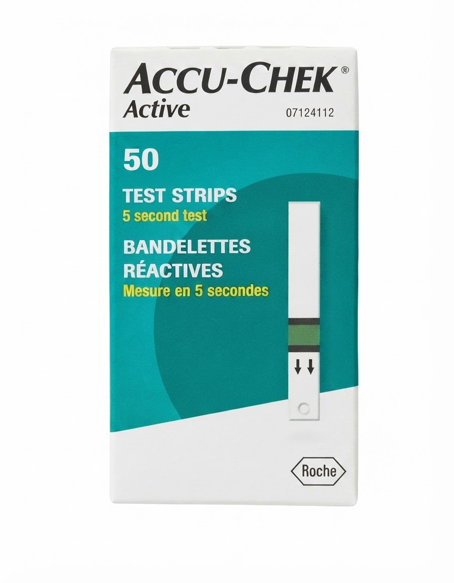 Boîte de 50 bandelettes Accu-Chek Active pour mesure de la glycémie