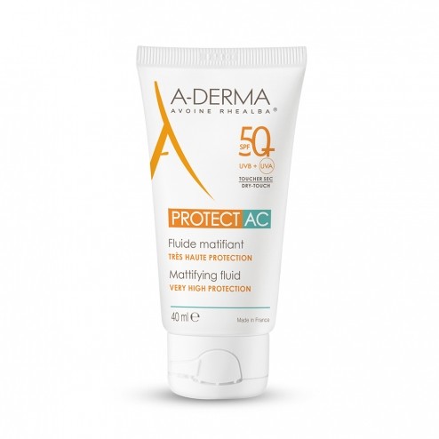 A-DERMA PROTECT AC Fluide solaire visage matifiant SPF50+ 40ML