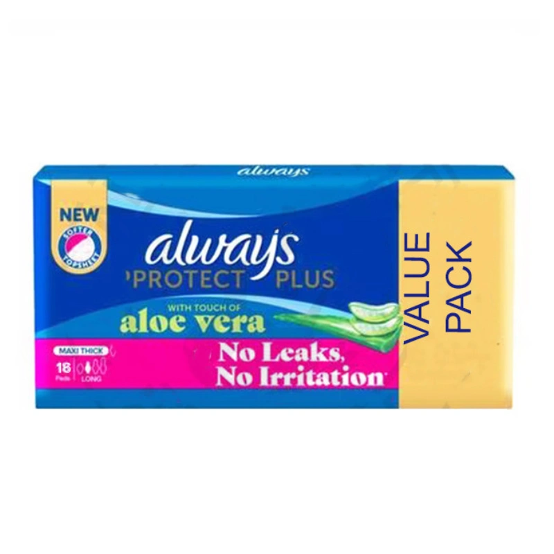 ALWAYS PROTECT PLUS ALOE VERA MAXI THICK LONG 16 PIECES