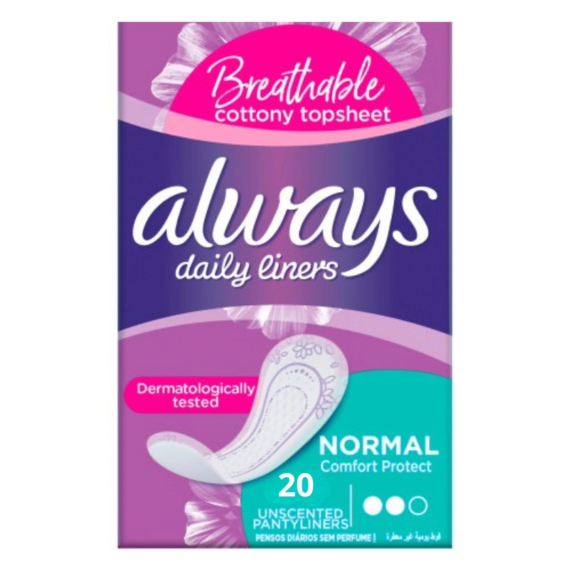 ALWAYS PROTEGE DAILY LINERS NORMAL CONFORT PROTECT 20PCS