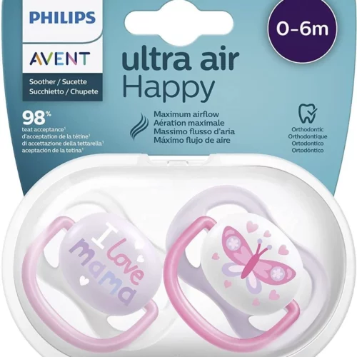 Avent—2 Sucettes Maman Papillon 0-6M SCF080/02