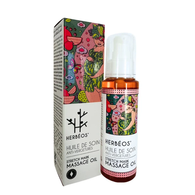 HERBÉOS Huile De Soin Anti-Vergetures 100 ml [Femmes Enceintes & Allaitantes]