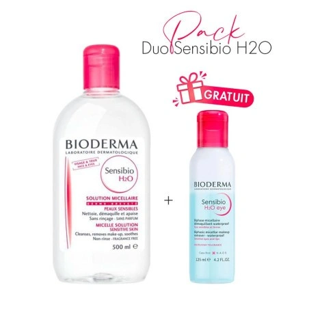 BIODERMA SENSIBIO H2O EAU MICELLAIRE 500ML+SENSIBIO H2O EYE 125ML (OFFERT)