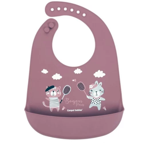 CANPOL BABIES BAVOIR SILICONE AVEC POCHE BONJOUR PARIS 74/027