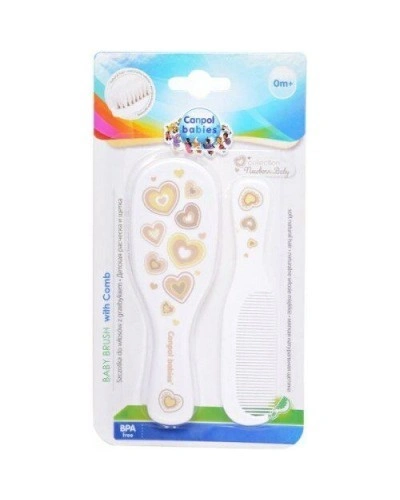 CANPOL BABIES BROSSE ET PEIGNE COLLECTION NOUVEAU NEE POIL NATUREL BLANC 7/406
