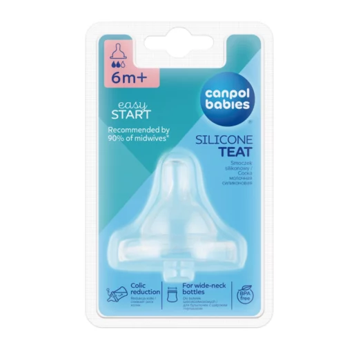 CANPOL BABIES SUCETTE EN SILICONE MEDIUM POUR BIBERON A COL LARGE 6M+