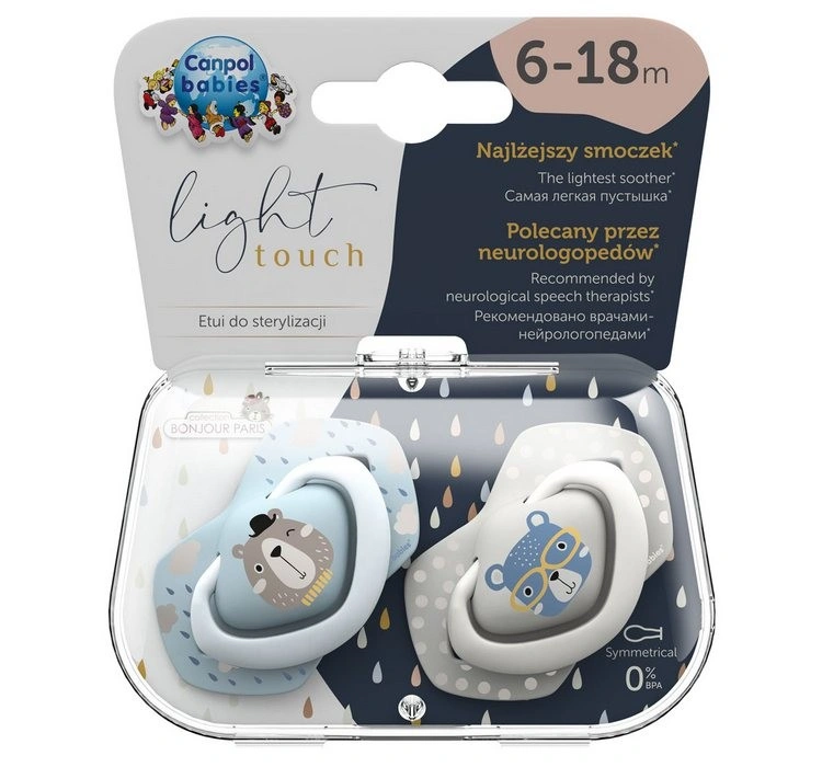 CANPOL BABIES 2 SUCETTES UNIVERSELLES 6-18M BONJOUR PARIS 22/648