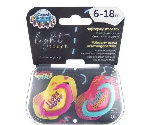 CANPOL BABIES SUCETTE UNIVERSELLE 6-18M NEON LOVE 22/653