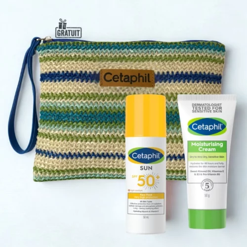 CETAPHIL FLUID TEINTE LIGHT MEDIUM SPF50+ 50ML+CREME HYDRATANTE 50G+TROUSSE (OFFERT)