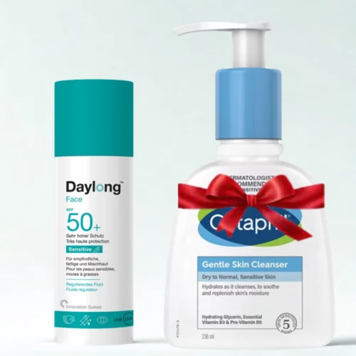 DAYLONG FACE SENSITIVE FLUIDE REGULATEUR SPF50+ 50ML+CETAPHIL LOTION NETTOYANTE 236ML (OFFERT)