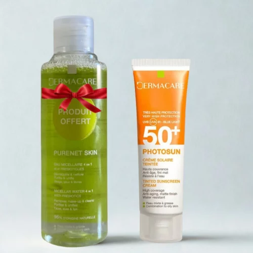 DERMACARE PHOTOSUN 02 CREME SOLAIRE TEINTE PEAUX MIXTES A GRASSES SPF 50+ 50ML+EAU MICELLAIRE 170ML (OFFERT)