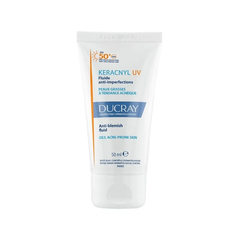 DUCRAY KERACNYL UV FLUIDE ANTI IMPERFECTIONS PEAUX GRASSES A TENDANCE ACNEIQUE SPF50 50ML