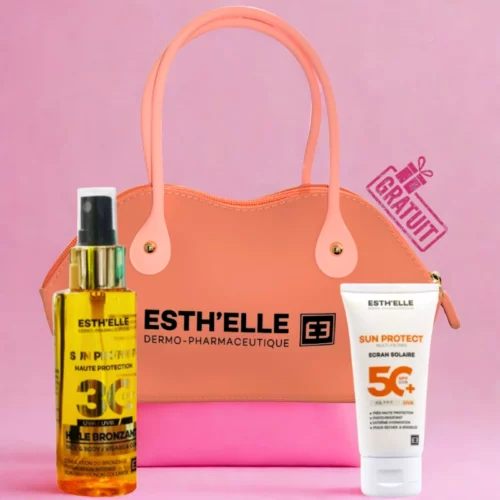 ESTHELLE SUN PROTECT HUILE BRONZANTE 100ML+SUN PROTECT ECRAN (AU CHOIX)+SAC A MAIN (OFFERT)