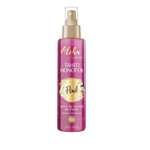 INODERMA ALOHA HUILE AU MONOÏ DE TAHITI PAILLETEE PINK SPRAY 150ML