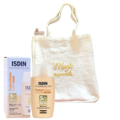 ISDIN PHOTOPROTECTION ECRAN SOLAIRE FUSION WATER TEINTEE LIGHT SPF50+ 50ML+SAC MAGIC MOMENT (OFFERT)