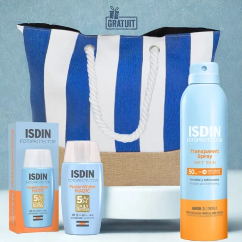 ISDIN PHOTOPROTECTION SPRAY SOLAIRE ADULTE SPF 50+ 250ML+ECRAN FUSION WATER MAGIC SPF50+ 50ML+SAC (OFFERT)