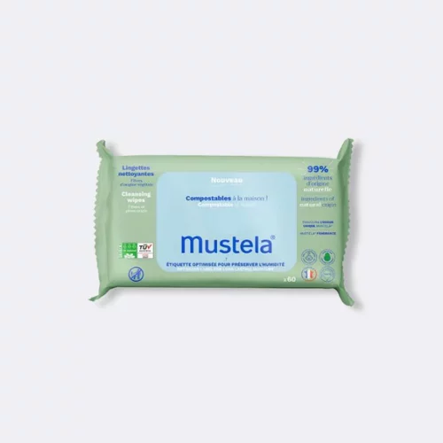 MUSTELA Lingettes nettoyantes compostables *60 LINGETTES
