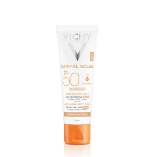VICHY CAPITAL SOLEIL SOIN ANTI-TACHES TEINTÉ 3-EN-1 SPF 50+ 50ML