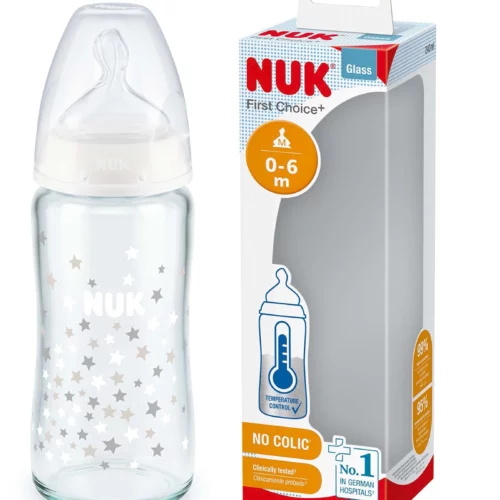 NUK BIBERON EN VERRE FIRST CHOICE 0-6 MOIS 240ML