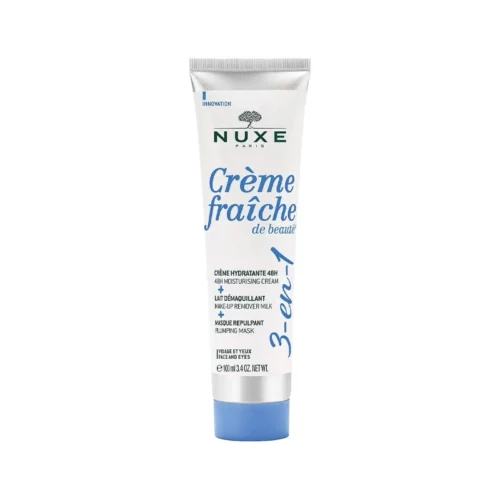 NUXE – Crème Fraîche de Beauté 3-en-1 Crème Hydratante 48h Lait Démaquillant Masque Repulpant 100ML