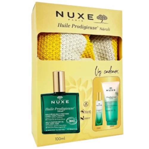 NUXE HUILE PRODIGIEUSE NEROLI 100ML+LE PARFUM NEROLI 15ML(OFFERT)+DOUCHE RELAXANTE PARFUMEE (OFFERT)