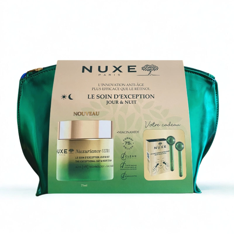 NUXE NUXURIANCE ULTRA Le Soin d'Exception Jour et Nuit 75ml+ GLOBES MASSANTS RAFRAICHISSANTS (OFFERT)