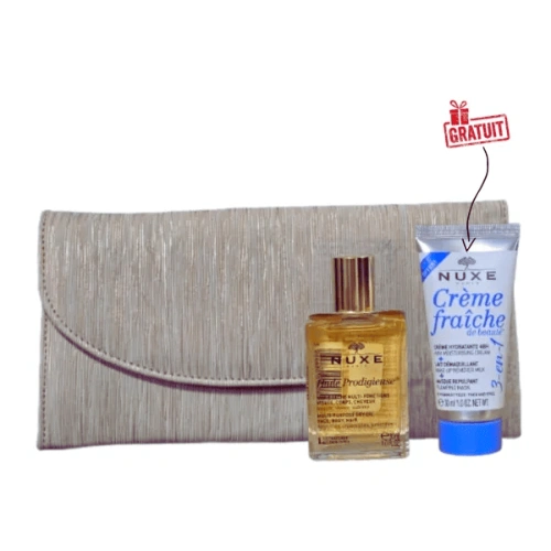 NUXE POCHETTE HUILE PRODIGIEUSE 30ML+CREME FRAICHE DE BEAUTE CREME HYDRATANTE 30ML(OFFERT)