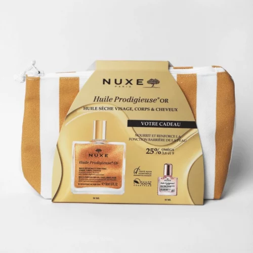 NUXE TROUSSE RAYEE HUILE PRDIGIEUSE OR 50ML+MINI HUILE PRODIGIEUSE FLORALE 10ML (OFFERT)