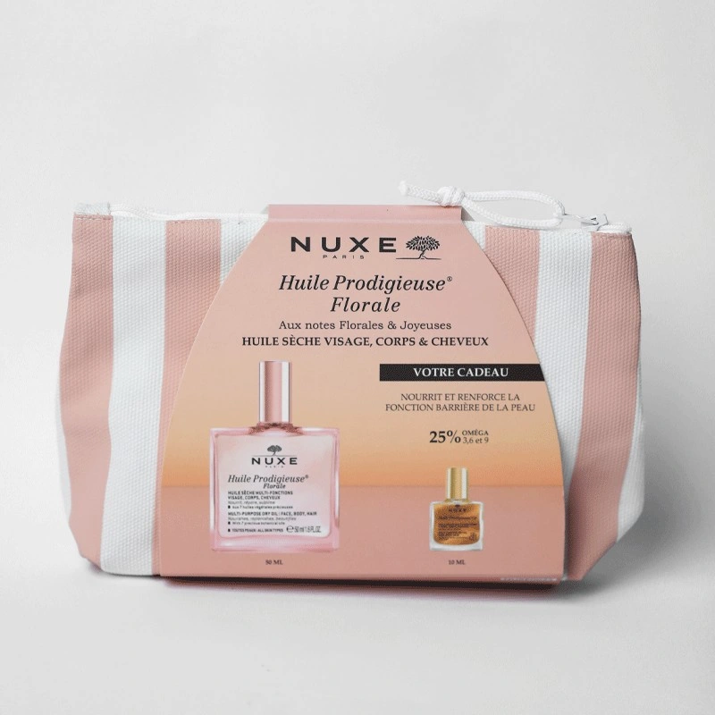 NUXE TROUSSE RAYEE HUILE PRODIGIEUSE FLORALE 50ML+MINI HUILE PRODIGIEUSE OR 10ML (OFFERT)