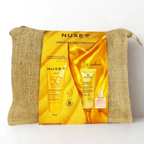 NUXE TROUSSE SUN CREME FONDANTE SPF50+ 50ML+PRODIGIEUX HUILE DE DOUCHE 30ML (OFFERT)+HUILE PRODIGIEUSE OR FLORALE 10ML (OFFERT)