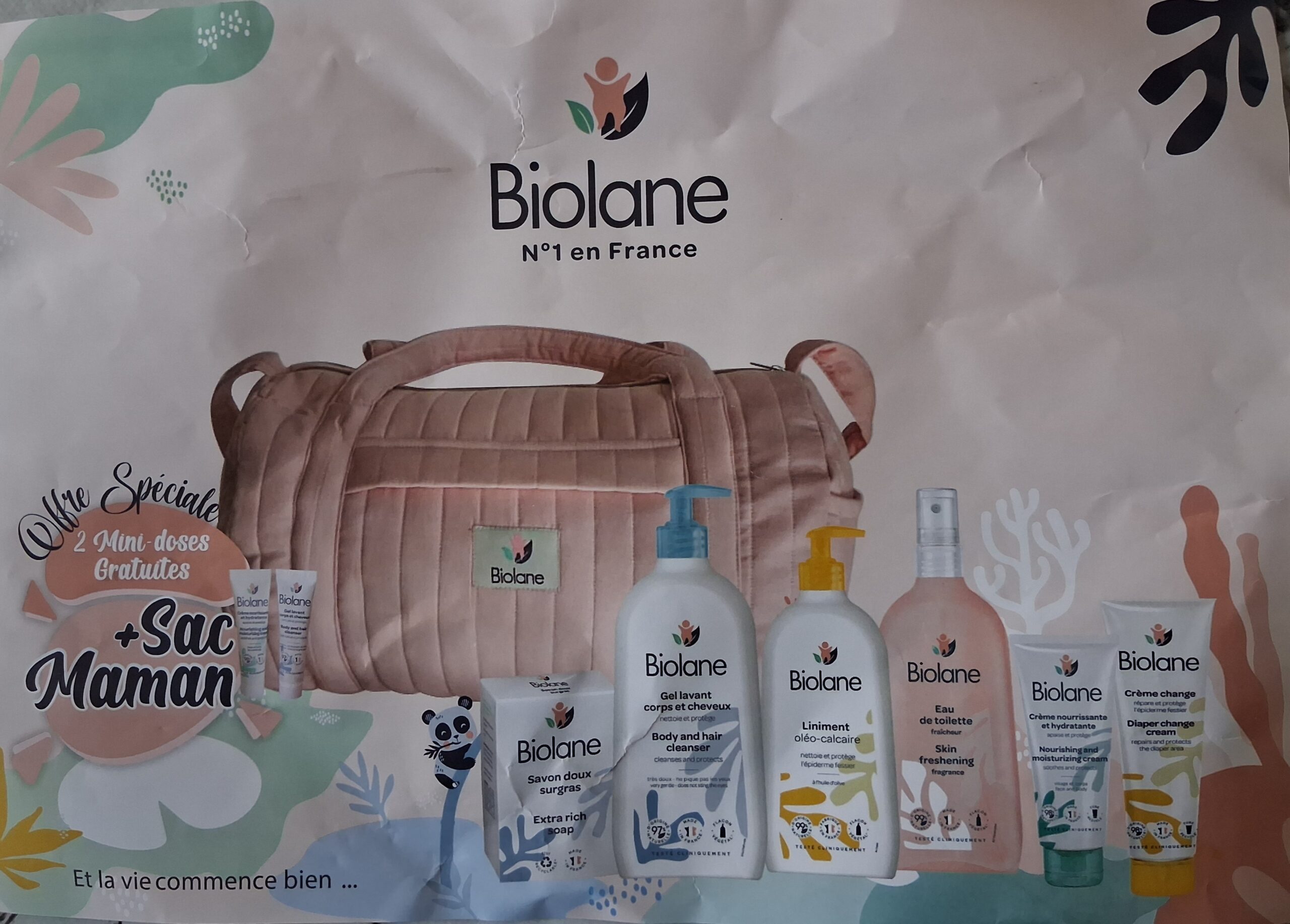 Biolane — Sac Maman Offert — Coffret 6 soins bébé + 2 mini doses offertes