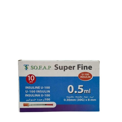 SOFAP — Super Fine Seringue d'Insuline 0,5 ml — Boîte de 100 pièces